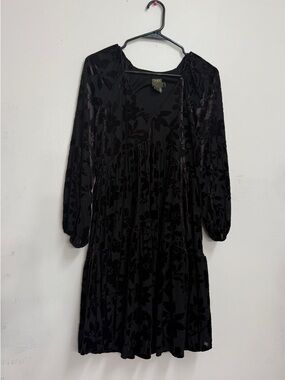 Taylor Dark Fairy Whimsigoth Velvet Burnout Babydoll Dress Size gothic sleeved